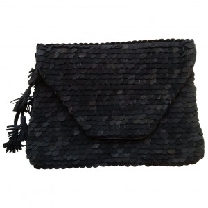 Clutch Pailletten schwarz