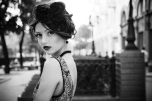 Dame im Vintage-Stil